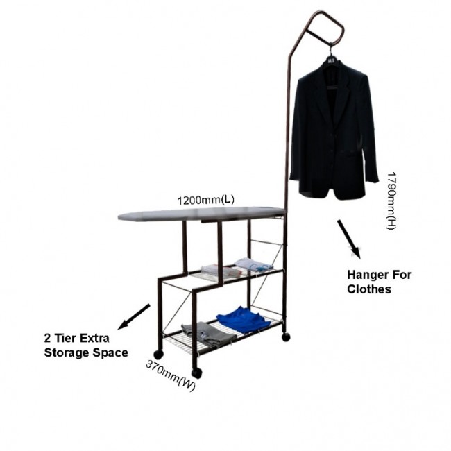 EV AE802 - Ironing Board Rack  with Hanger & Roller